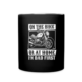 Motorrad Biker Motorbike Motorcycle Dad - Tasse einfarbig - Schwarz - Vorne