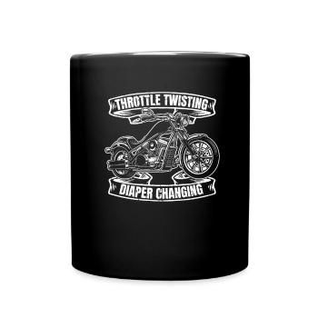 Motorrad Biker Motorbike Motorcycle Dad - Tasse einfarbig - Schwarz - Vorne
