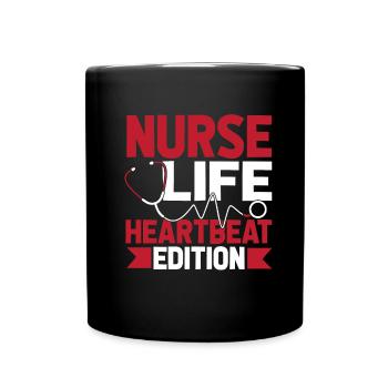 Krankenschwester Ekg - Tasse einfarbig - Schwarz - Vorne