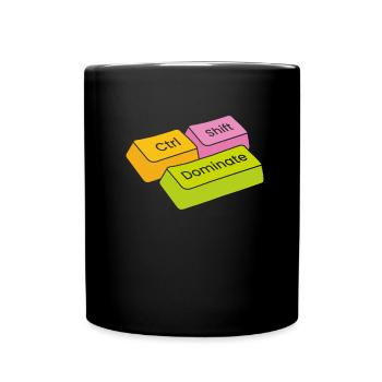 Gamer Gaming Keyboard Shortcuts Ctrl Alt Defeat - Full Colour Mug - black - Front