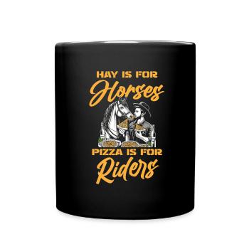 Pizza équestre pour chevaux - Mug uni - noir - Devant