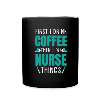 Caféine infirmière - Mug uni - noir - Devant