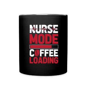 Krankenschwester Kaffee Koffein - Tasse einfarbig - Schwarz - Vorne