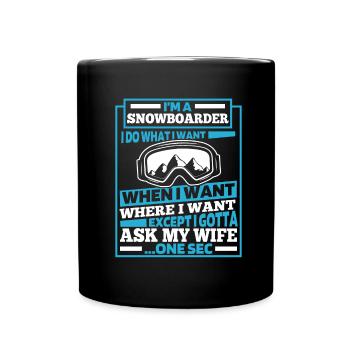 Snowboard Snowboarder - Full Colour Mug - black - Front