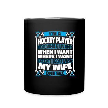 Hockey sur glace - Mug uni - noir - Devant