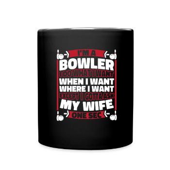 Bowling Bowlen Bowler - Tasse einfarbig - Schwarz - Vorne