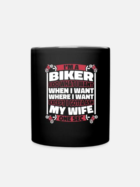 Motorrad Biker Motorbike - Tasse einfarbig - Schwarz