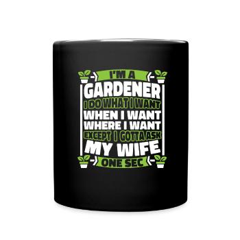 Hobby gardener garden - Full Colour Mug - black - Front