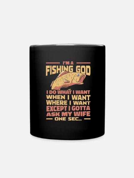 Angler Angeln - Tasse einfarbig - Schwarz