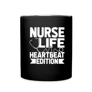 Krankenschwester Ekg - Tasse einfarbig - Schwarz - Vorne