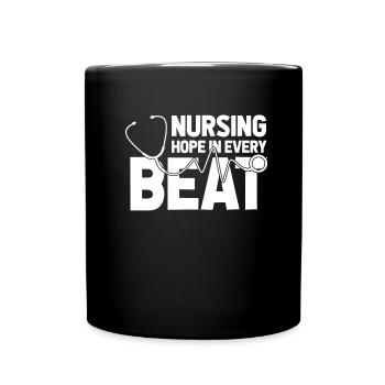 Krankenschwester Ekg - Tasse einfarbig - Schwarz - Vorne