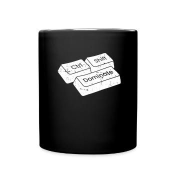 Gamer Gaming Keyboard Shortcuts Ctrl Alt Defeat - Full Colour Mug - black - Front