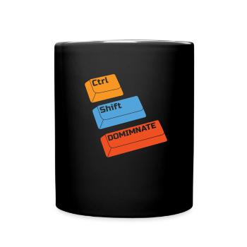 Gamer Gaming Keyboard Shortcuts Ctrl Alt Defeat - Full Colour Mug - black - Front
