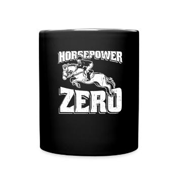 Pferd Reitsport - Tasse einfarbig - Schwarz - Vorne