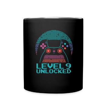 Gamer Gaming Level 9 Unlocked - Full Colour Mug - black - Front