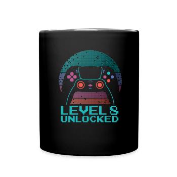 Gamer Gaming Level 8 Unlocked - Full Colour Mug - black - Front