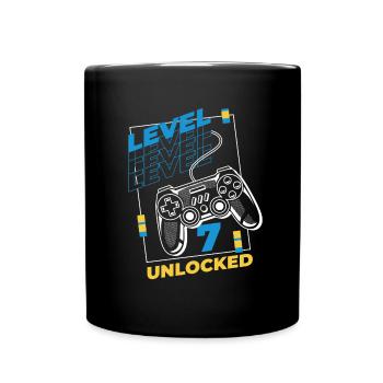 Gamer Gaming Level 7 Unlocked - Full Colour Mug - black - Front