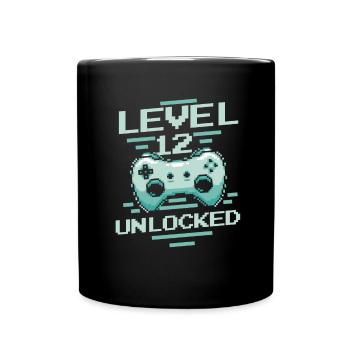 Gamer Gaming Level 12 Unlocked - Full Colour Mug - black - Front