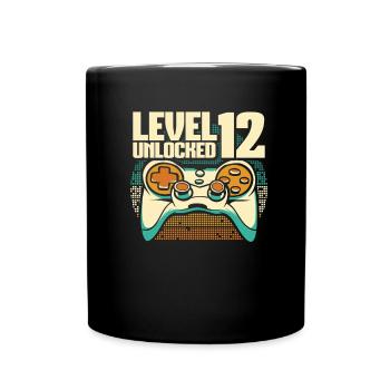 Gamer Gaming Level 12 Unlocked - Full Colour Mug - black - Front
