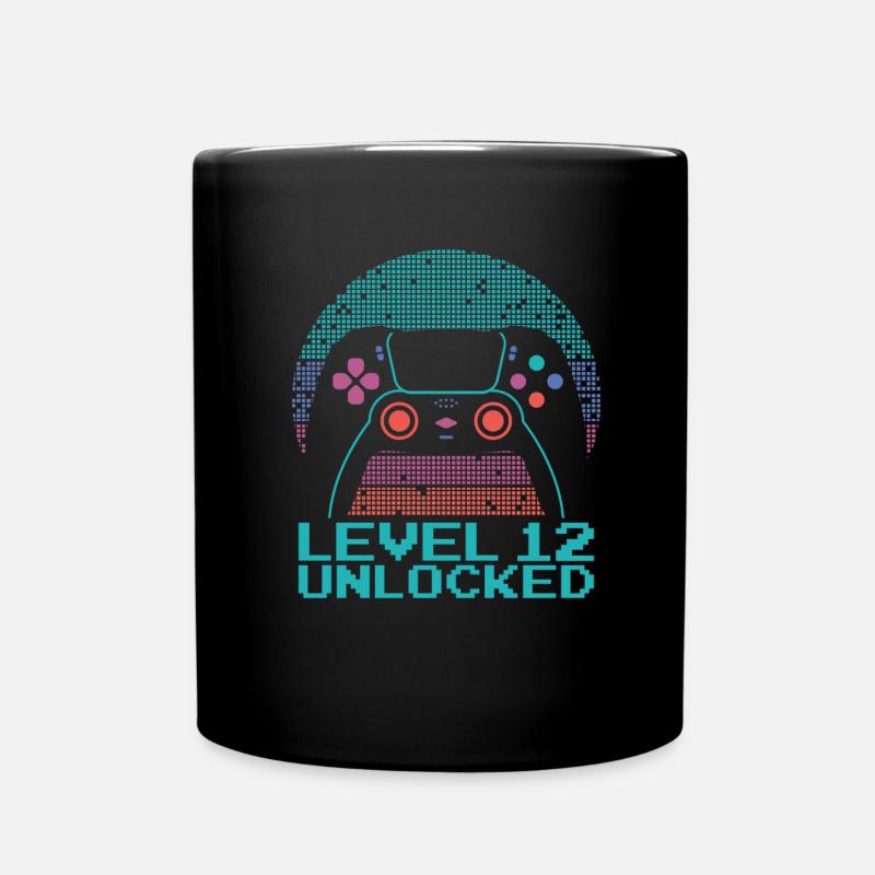 Gamer Gaming Level 12 Unlocked - Tasse einfarbig - Schwarz