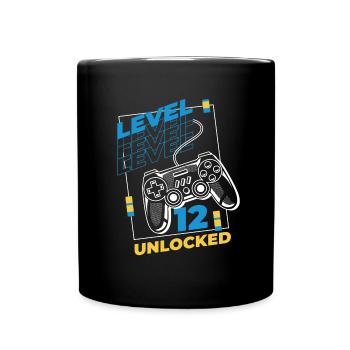 Gamer Gaming Level 12 Unlocked - Full Colour Mug - black - Front
