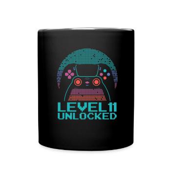 Gamer Gaming Niveau 11 Débloqué - Mug uni - noir - Devant
