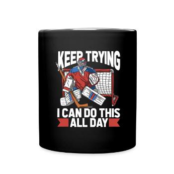 Eishockey Torwart - Tasse einfarbig - Schwarz - Vorne