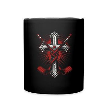 Ice Hockey Goalkeeper Christian Cross Hockey - Full Colour Mug - black - Front