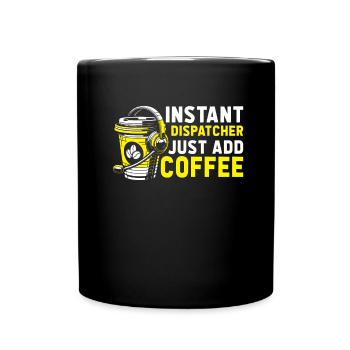 Notruf Leitstelle Einsatzzentrale Koffeinkaffee - Tasse einfarbig - Schwarz - Vorne