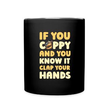 Capybara Wasserschwein - Tasse einfarbig - Schwarz - Vorne