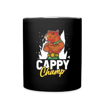 Capybara Wasserschwein - Tasse einfarbig - Schwarz - Vorne