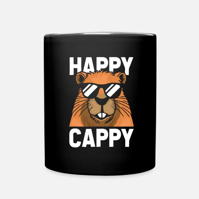 Capybara Wasserschwein - Tasse einfarbig - Schwarz