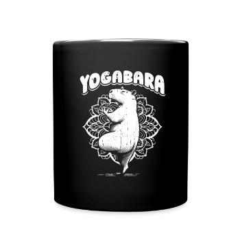 Capybara Wasserschwein Yoga - Tasse einfarbig - Schwarz - Vorne