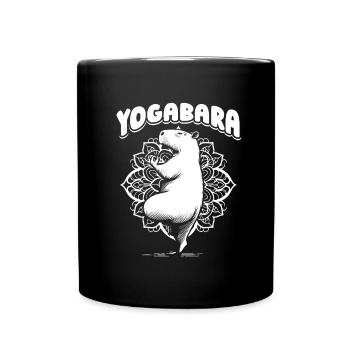 Capybara Wasserschwein Yoga - Tasse einfarbig - Schwarz - Vorne