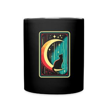 Mond Tarot Katze Chat de lune - Mug uni - noir - Devant