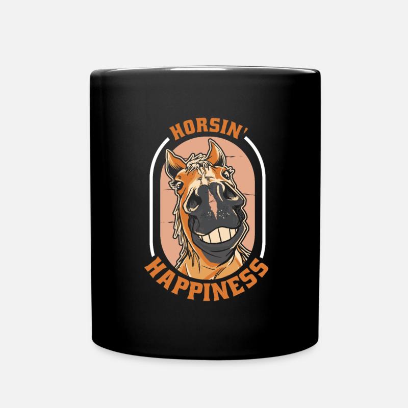 Pferd Reitsport - Tasse einfarbig - Schwarz