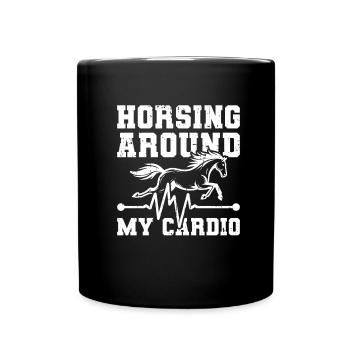 Électrocardiogramme équestre pour chevaux - Mug uni - noir - Devant