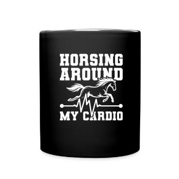 Pferd Reitsport Ekg - Tasse einfarbig - Schwarz - Vorne