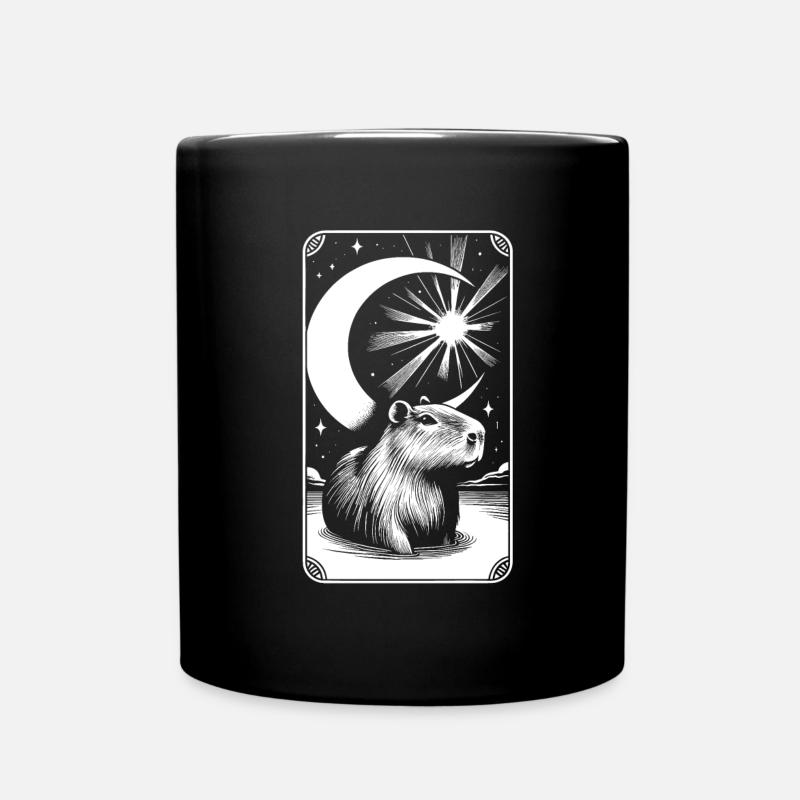 Capybara Wasserschwein - Tasse einfarbig - Schwarz