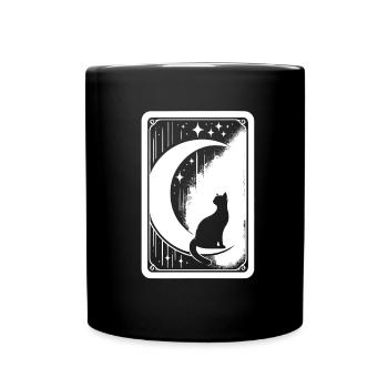 Mond Tarot Katze Chat de lune - Mug uni - noir - Devant