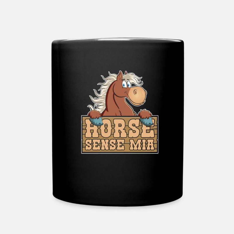 Pferd Reitsport - Tasse einfarbig - Schwarz