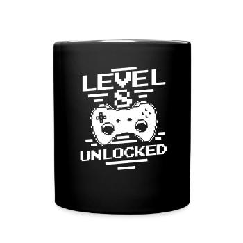 Gaming 8th Birthday 8 Years Gamer - Full Colour Mug - black - Front