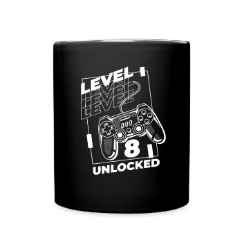 Gaming 8th Birthday 8 Years Gamer - Full Colour Mug - black - Front