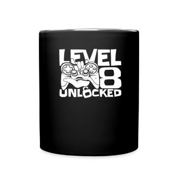 Gaming 8th Birthday 8 Years Gamer - Full Colour Mug - black - Front