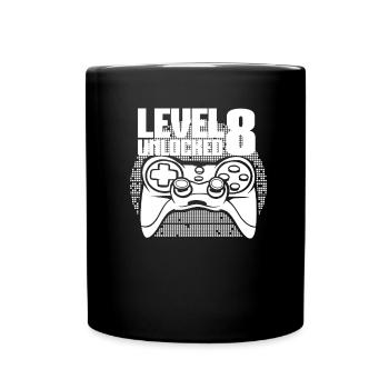 Gaming 8th Birthday 8 Years Gamer - Full Colour Mug - black - Front