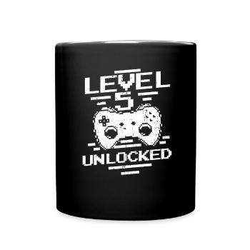 Gaming 5th Birthday 5 Years Gamer - Full Colour Mug - black - Front