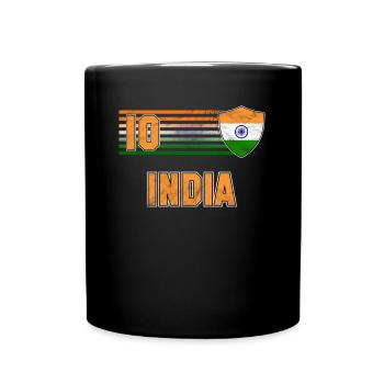 Indien - Tasse einfarbig - Schwarz - Vorne