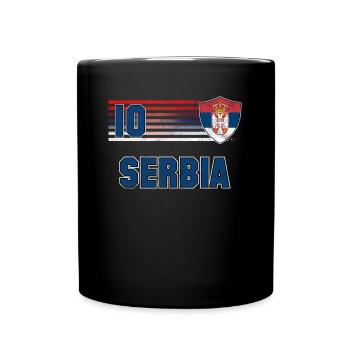 Serbien - Tasse einfarbig - Schwarz - Vorne