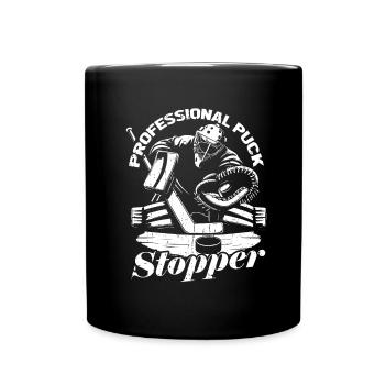Eishockey Torwart Torwart Puck Hockey Puck - Tasse einfarbig - Schwarz - Vorne