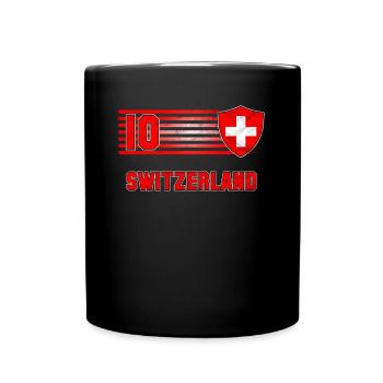 Schweiz - Tasse einfarbig - Schwarz - Vorne